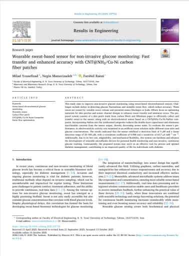 Journal page: Wearable sweat-based sensor for non-invasive glucose monitoring