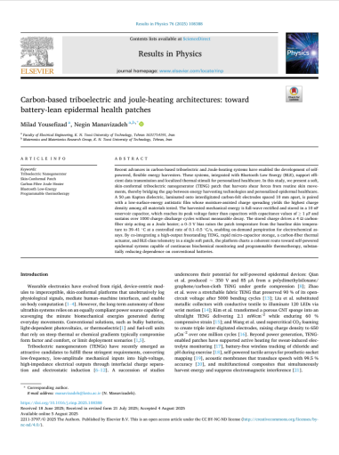 Journal page: Carbon-based triboelectric and Joule-heating epidermal health patches